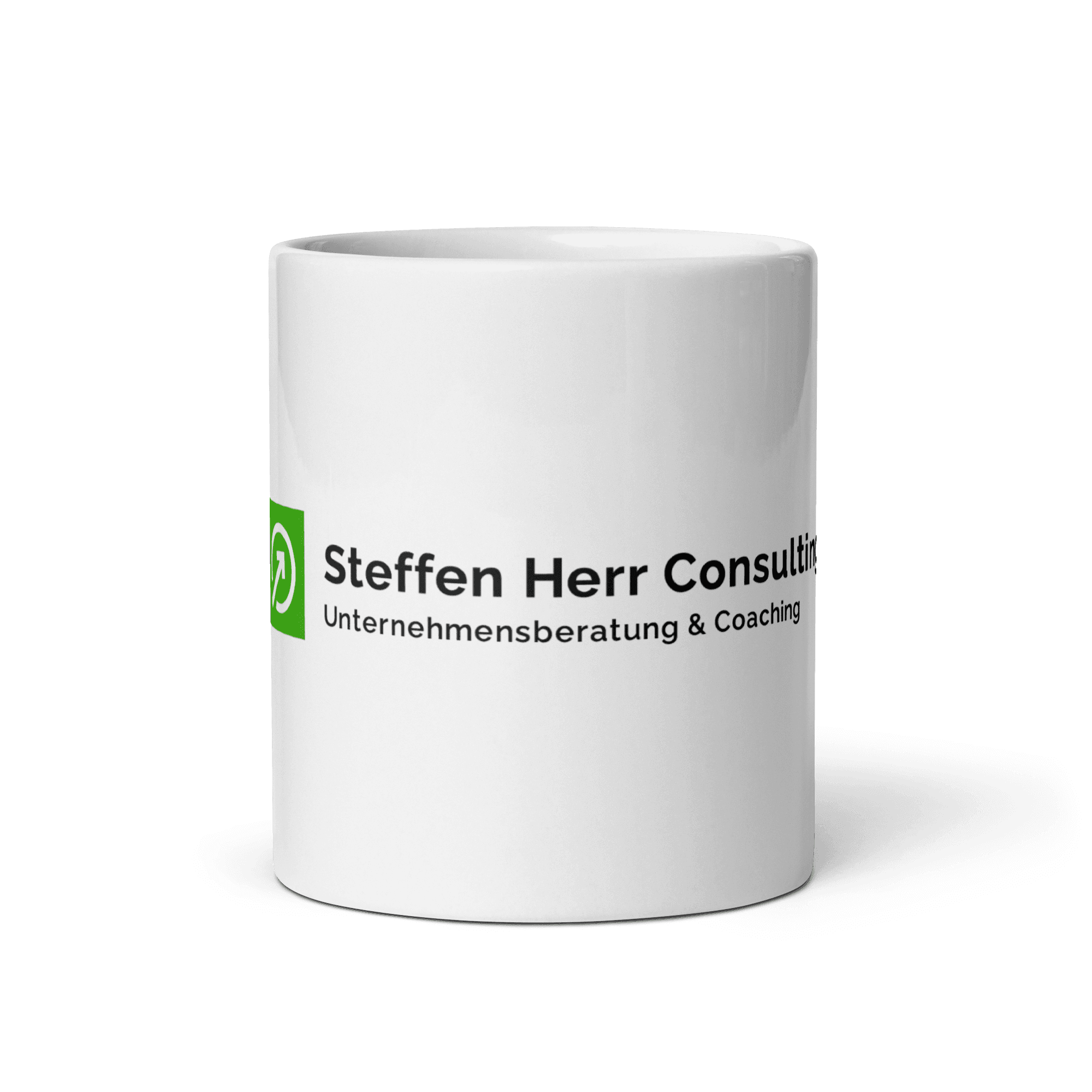 Tasse „Steffen Herr Consulting“ – weiße, glänzende Tasse – Ansicht 3