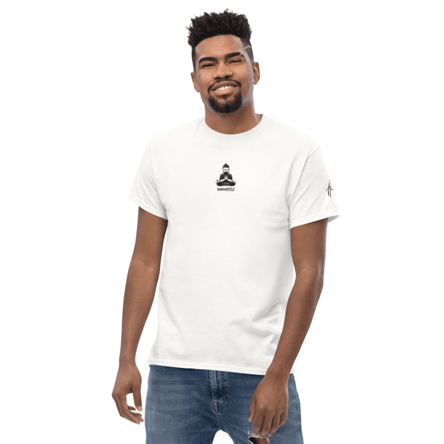 unisex classic t-shirt „namastele“ – modemarke „herr.“ – Ansicht 2