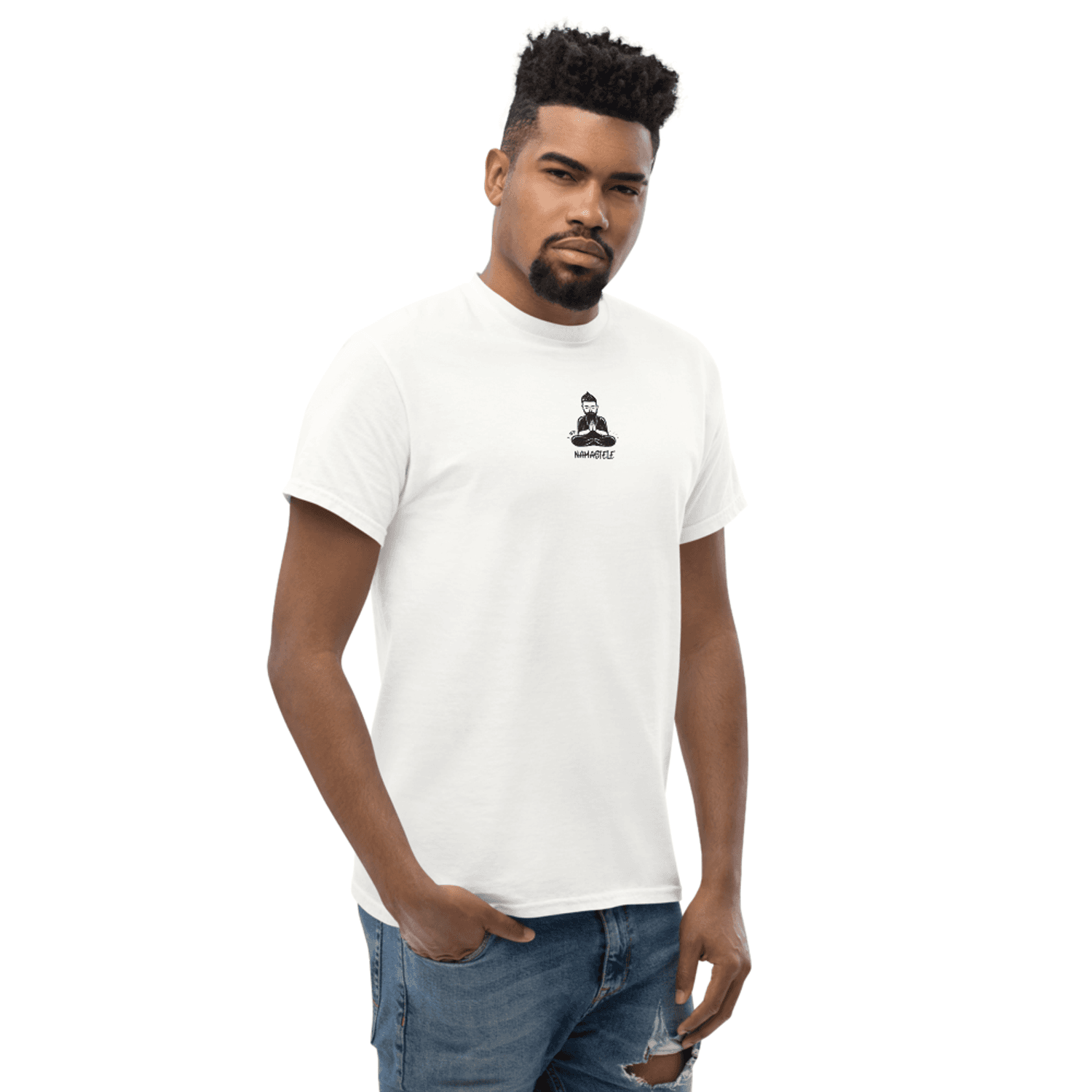 unisex classic t-shirt „namastele“ – modemarke „herr.“ – Ansicht 3