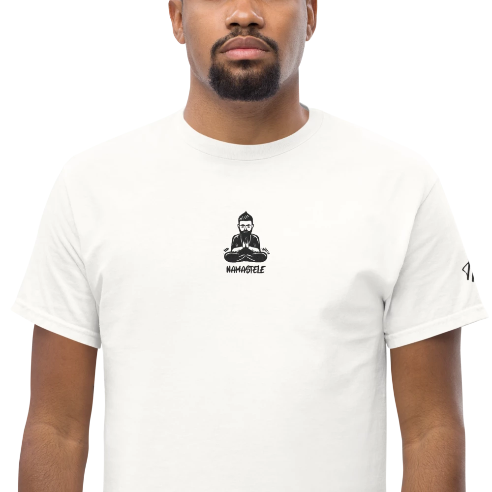 unisex classic t-shirt „namastele“ – modemarke „herr.“